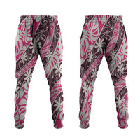 Tarona Tahiti Tiare Monstera Jogger Pants Polynesian Pattern Curve Style - Polynesian Pride