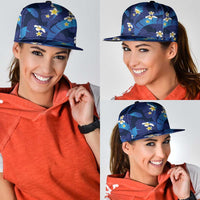 Teal Purple Banana Leaf Hawaii Snapback Cap Lau Maia Plumeria Tropical Summer Vibes