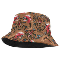 Terracotta Bird of Batik Papua Bucket Hat Exotic Natural Wealth of Papua - Polynesian Pride