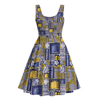 Tokelau Manuia te Kilihimahi Midi Dress Pacific Patchwork Xmas Vibes - Polynesian Pride