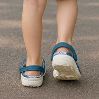 Tonga Kupesi Ngatu Clogs Shoes Vintage Blue Plumeria - Polynesian Pride