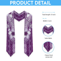 Tonga Kupesi Ngatu Graduation Stole Vintage Purple Plumeria