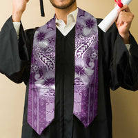 Tonga Kupesi Ngatu Graduation Stole Vintage Purple Plumeria