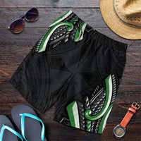 Traditional Art Hawaiian Kakau Tattoos Shorts for Men Green Color - Polynesian Pride