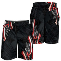 Traditional Art Hawaiian Kakau Tattoos Shorts for Men Red Color LT03 - Polynesian Pride