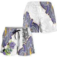Traditional Art Hawaiian Kakau Tattoos Shorts for Women Graffiti Style - Polynesian Pride