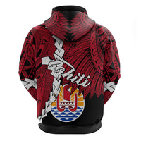 Tahiti Polynesian Hoodie Tribal Wave Tattoo Flag Style