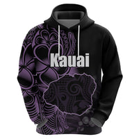 Custom Hawaiian Islands Zip Hoodie Kauai LT6 Pullover Hoodie Purple - Polynesian Pride