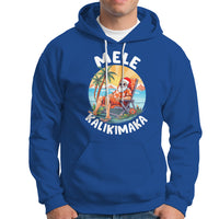 Mele Kalikimaka Tropical Hawaiian Christmas in Hawaii Sunbath Santa Hoodie TS02 Royal Blue - Polynesian Pride