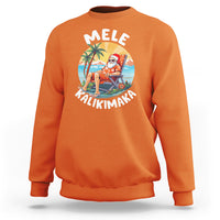 Mele Kalikimaka Tropical Hawaiian Christmas in Hawaii Sunbath Santa Sweatshirt TS02 Orange - Polynesian Pride