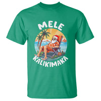 Mele Kalikimaka Tropical Hawaiian Christmas in Hawaii Sunbath Santa T Shirt TS02 Irish Green - Polynesian Pride