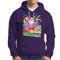 Mele Kalikimaka Tropical Hawaiian Christmas in Hawaii Beach Santa Hoodie TS02 Purple - Polynesian Pride