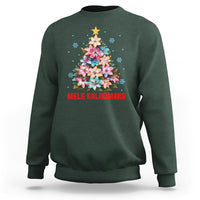 Tropical Hawaiian Plumeria Christmas Tree Mele Kalikimaka Sweatshirt TS02 Dark Forest Green - Polynesian Pride
