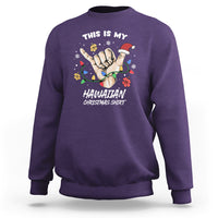 This Is My Hawaiian Christmas Shirt Tropical Xmas Hawaii Shaka Sweatshirt TS02 Purple - Polynesian Pride