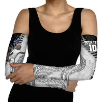 Personalized New Zealand Football Arm Sleeves Kiwi Mascot with Silver Fern - Maori Tribal Tattoo Art