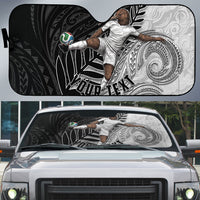 Personalized New Zealand Football Auto Sun Shade Kiwi Mascot with Silver Fern - Maori Tribal Tattoo Art
