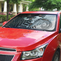 Personalized New Zealand Football Auto Sun Shade Kiwi Mascot with Silver Fern - Maori Tribal Tattoo Art