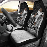 Personalized New Zealand Football Car Seat Cover Kiwi Mascot with Silver Fern - Maori Tribal Tattoo Art