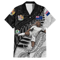 Personalized New Zealand Football Family Matching Long Sleeve Bodycon Dress and Hawaiian Shirt Kiwi Mascot with Silver Fern - Maori Tribal Tattoo Art