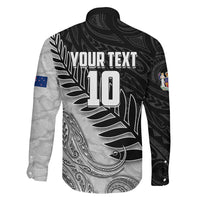 Personalized New Zealand Football Family Matching Summer Maxi Dress and Hawaiian Shirt Kiwi Mascot with Silver Fern - Maori Tribal Tattoo Art