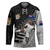 Personalized New Zealand Football Hockey Jersey Kiwi Mascot with Silver Fern - Maori Tribal Tattoo Art