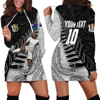Personalized New Zealand Football Hoodie Dress Kiwi Mascot with Silver Fern - Maori Tribal Tattoo Art