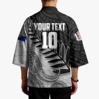 Personalized New Zealand Football Kimono Kiwi Mascot with Silver Fern - Maori Tribal Tattoo Art
