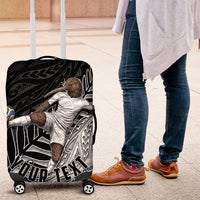 Personalized New Zealand Football Luggage Cover Kiwi Mascot with Silver Fern - Maori Tribal Tattoo Art