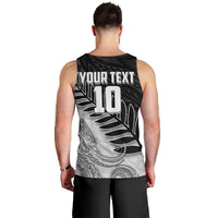 Personalized New Zealand Football Men Tank Top Kiwi Mascot with Silver Fern - Maori Tribal Tattoo Art