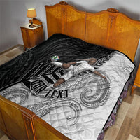 Personalized New Zealand Football Quilt Kiwi Mascot with Silver Fern - Maori Tribal Tattoo Art