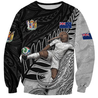 Personalized New Zealand Football Sweatshirt Kiwi Mascot with Silver Fern - Maori Tribal Tattoo Art