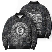Hawaiian Piko Bomber Puffer Jacket Cultural Anchor Connect Your Roots Ocean Waves