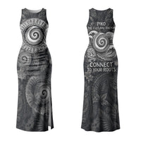 Hawaiian Piko Couples Matching Tank Maxi Dress and Hawaiian Shirt Cultural Anchor Connect Your Roots Ocean Waves