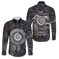 Hawaiian Piko Family Matching Off The Shoulder Long Sleeve Dress and Hawaiian Shirt Cultural Anchor Connect Your Roots Ocean Waves