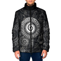 Hawaiian Piko Padded Jacket Cultural Anchor Connect Your Roots Ocean Waves