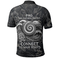 Hawaiian Piko Polo Shirt Cultural Anchor Connect Your Roots Ocean Waves