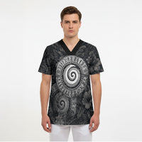 Hawaiian Piko Scrub Top Cultural Anchor Connect Your Roots Ocean Waves