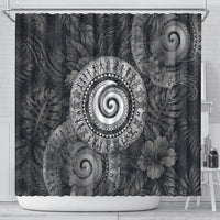 Hawaiian Piko Shower Curtain Cultural Anchor Connect Your Roots Ocean Waves