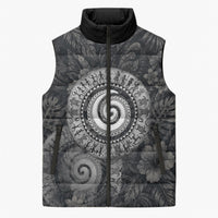 Hawaiian Piko Sleeveless Puffer Jacket Cultural Anchor Connect Your Roots Ocean Waves