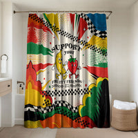Support Your Fruity Friends Love Wins Gay Pride Bathroom Set LGBTQ Retro 30s Cartoon Checkered