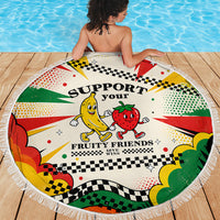 Support Your Fruity Friends Love Wins Gay Pride Beach Blanket LGBTQ Retro 30s Cartoon Checkered