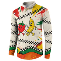 Support Your Fruity Friends Love Wins Gay Pride Button Sweatshirt LGBTQ Retro 30s Cartoon Checkered