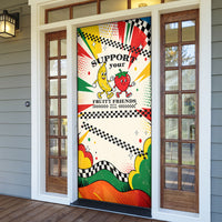 Support Your Fruity Friends Love Wins Gay Pride Door Cover LGBTQ Retro 30s Cartoon Checkered