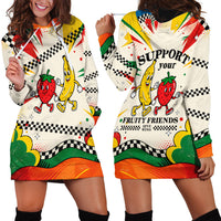 Support Your Fruity Friends Love Wins Gay Pride Hoodie Dress LGBTQ Retro 30s Cartoon Checkered