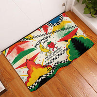 Support Your Fruity Friends Love Wins Gay Pride Rubber Doormat LGBTQ Retro 30s Cartoon Checkered