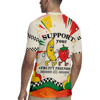 Support Your Fruity Friends Love Wins Gay Pride Rugby Jersey LGBTQ Retro 30s Cartoon Checkered