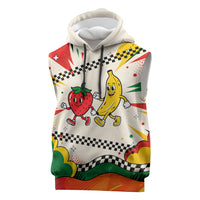 Support Your Fruity Friends Love Wins Gay Pride Sleeveless Hoodie LGBTQ Retro 30s Cartoon Checkered