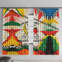 Support Your Fruity Friends Love Wins Gay Pride Window Curtain LGBTQ Retro 30s Cartoon Checkered