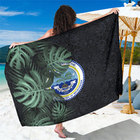 Federated States Of Micronesia Sarong FSM Tropical Monstera Leaf Dark Tribal Pattern