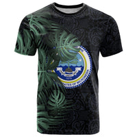 Federated States Of Micronesia T Shirt FSM Tropical Monstera Leaf Dark Tribal Pattern